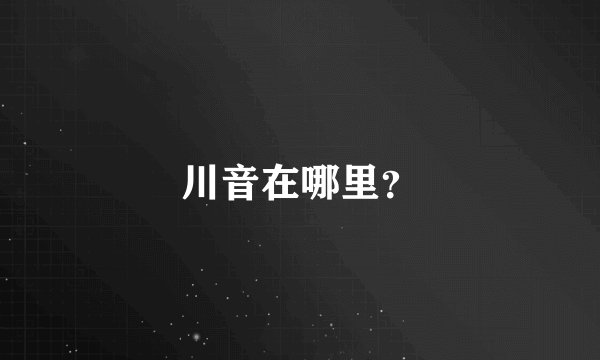 川音在哪里？