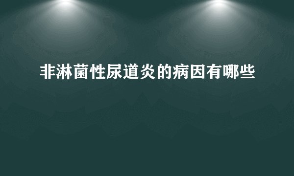 非淋菌性尿道炎的病因有哪些