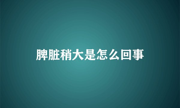 脾脏稍大是怎么回事