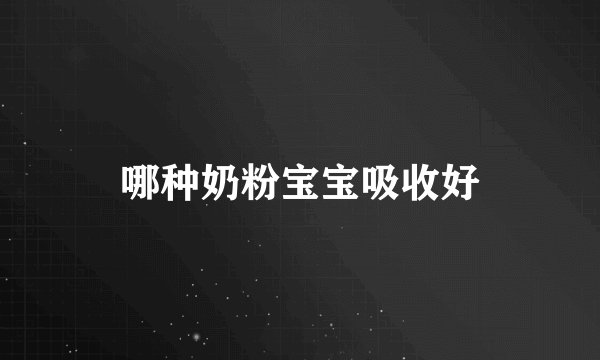 哪种奶粉宝宝吸收好