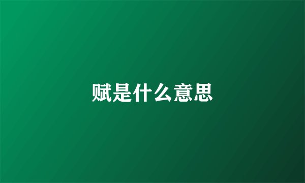 赋是什么意思