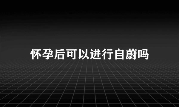 怀孕后可以进行自蔚吗