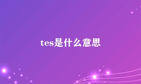 tes是什么意思