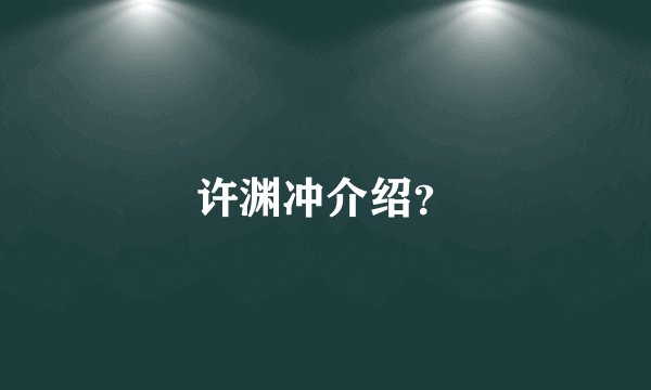 许渊冲介绍？