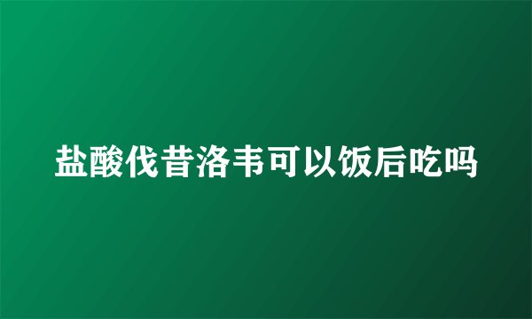 盐酸伐昔洛韦可以饭后吃吗