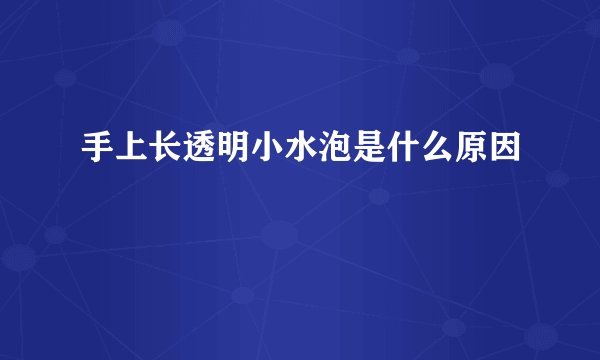 手上长透明小水泡是什么原因