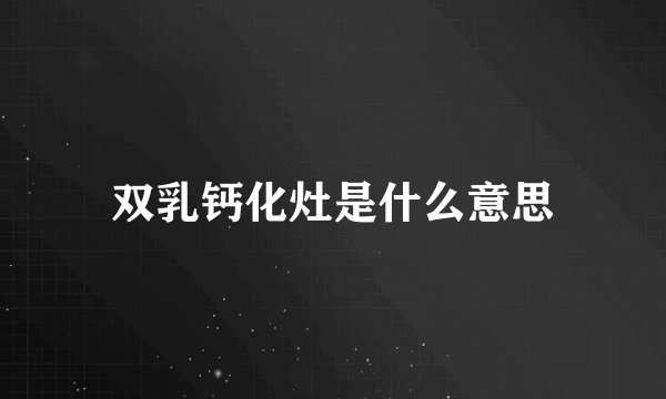 双乳钙化灶是什么意思