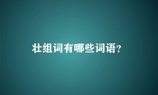 壮组词有哪些词语？