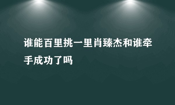 谁能百里挑一里肖臻杰和谁牵手成功了吗