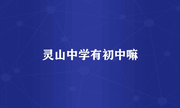 灵山中学有初中嘛