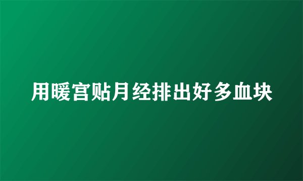 用暖宫贴月经排出好多血块