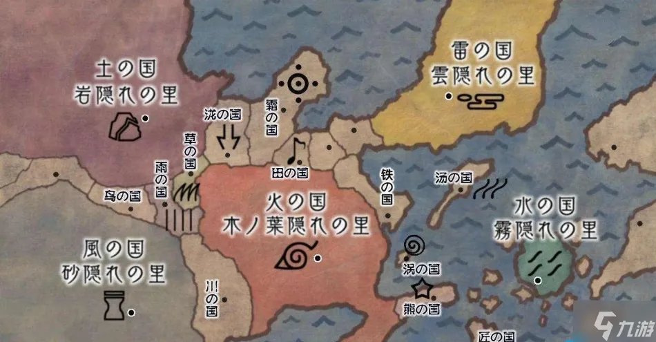 火影忍者地图包括几大忍村 各忍村地图板块介绍