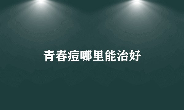 青春痘哪里能治好