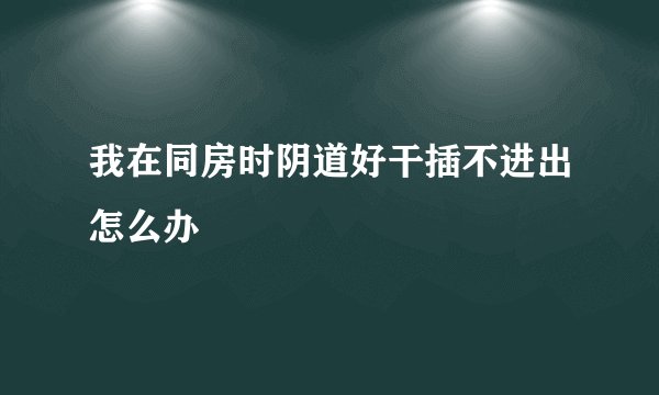我在同房时阴道好干插不进出怎么办
