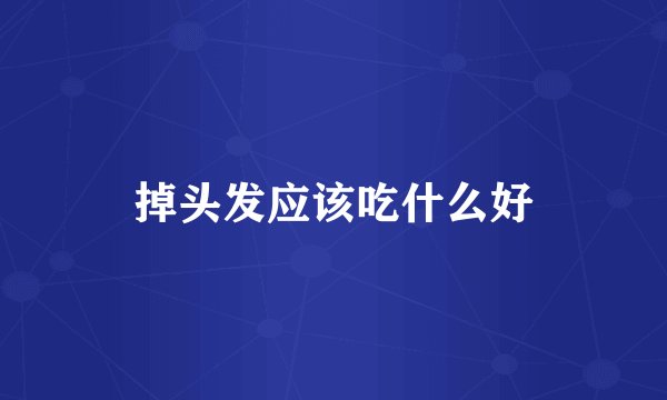 掉头发应该吃什么好