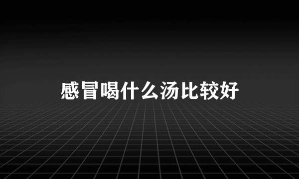 感冒喝什么汤比较好